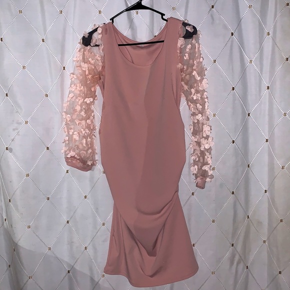 🎉Host Pick 🎉 Floral Bishop Sleeve Midi Pencil Maternity Dress 🤰🏽WORN ONCE! - Picture 7 of 10